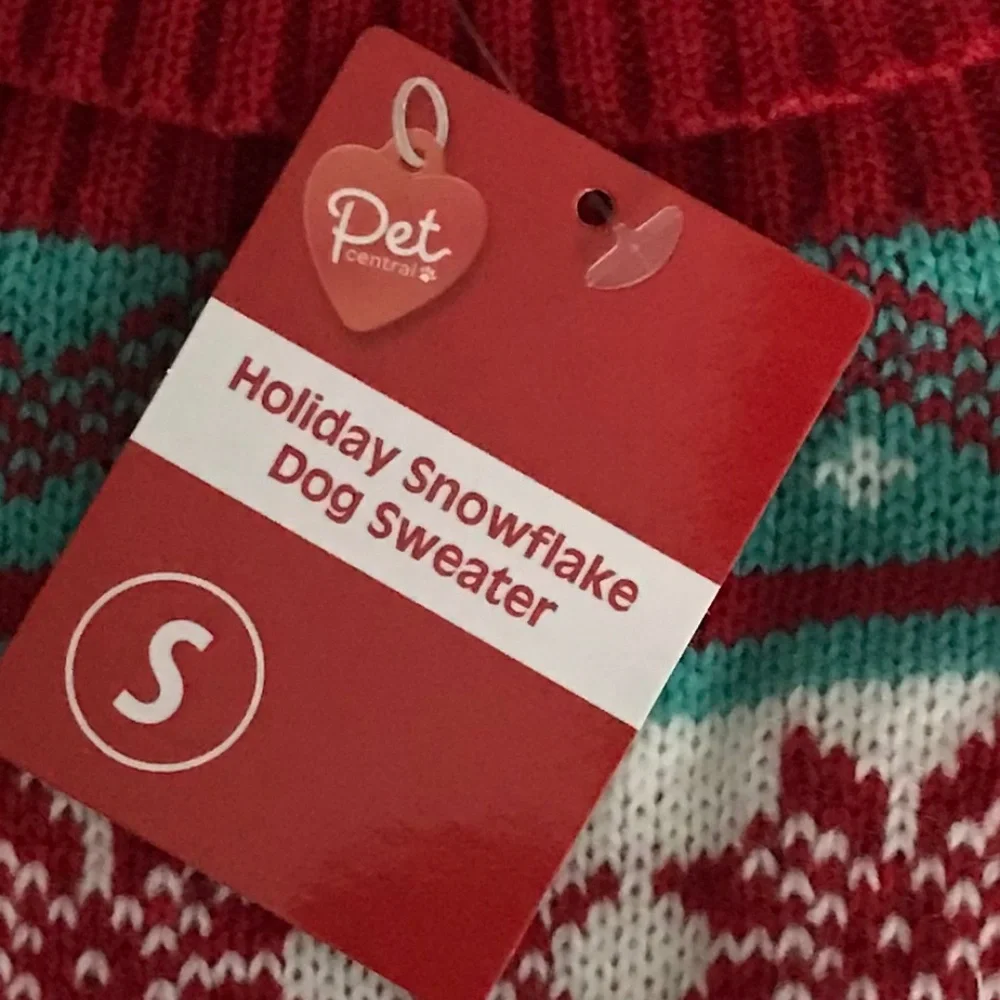 Pet Central Holiday Snowflake Dog Sweater NEW Size S
